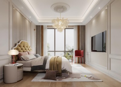 简欧家居卧室3D模型下载